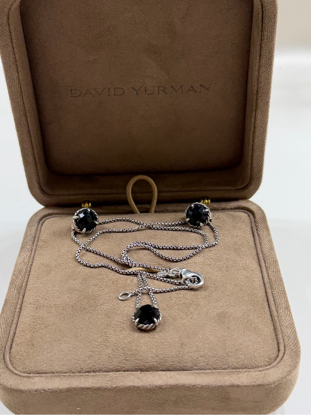 David Yurman Châtelaine Earrings and Necklace with Black Onyx Set